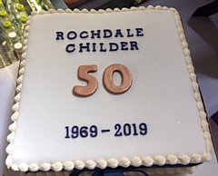 Rochdale Childer's 50th anniversary cake