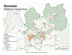 Rochdale district overview - map showing proposed development under 2020 version of the GMSF