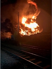 The fire in Bradford which has impacted local rail services