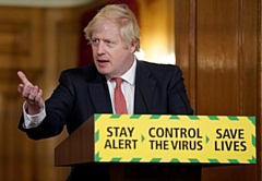 Prime Minister Boris Johnson at the press briefing on 11 May