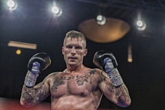 James Albert, of Milnrow Boxing, at his debut against Ryan Hibbert