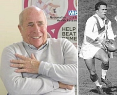 Willie Aspinall, left, and in his heyday, right