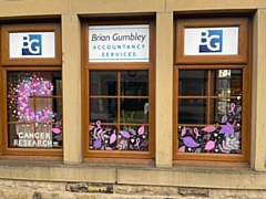 Both the Milnrow ‘Pink’ Hey and Little ‘Pink’ Borough campaigns see windows across the Pennines put on their very best pink displays throughout October (Brian Gumbley Accountancy Services)