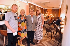 Former owners of The Albany Hotel, Peter and Monica Rush, centre, with joint managers Mark Stubbs (left) and Sarah Ford (right)