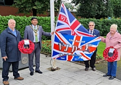 (L-R) Leader of the Council, Councillor Neil Emmott, Mayor of Rochdale Councillor Aasim Rashid, Councillor Peter Rush, and Councillor Carol Wardle