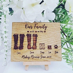 The Funky Deer offers a wide range of hand-crafted personalised items for all occasions, ​​​​​​​such as family plaques (pictured)