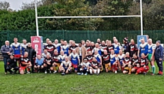 Rochdale Masters and Canadian Grizzlies with Rochdale Mayor, Ali Ahmed