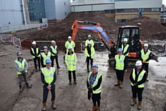 Oldham Care Organisation Leadership team with Fiona McLoughlin from DAY Project Management, Garry Bowker, IHP Regional Director and members of the IHP site team at The Royal Oldham Hospital