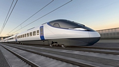 Artist impression of a HS2 train from the side