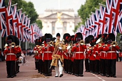 Trooping the Colour during the Queen's Platinum Jubilee celebrations in June 2022