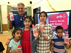 All the children pledged to help the environment and reduce sugary drinks and were awarded with a GULP bottle with the slogan �Reduce, Reuse, Refill, Repeat�