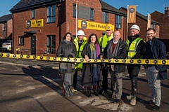 Weaver's Fold launch - Councillor Peter Williams, the council’s assistant cabinet member for regeneration and housing, joined by Ed Milner, Hive Homes’ Managing Director and others