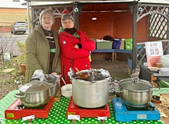 Molly and Sandra from Cracking Good Food serving up delicious food
