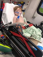 Louie Bowie, 3, was rushed to hospital in the early hours of 18 December with breathing difficulties