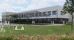 A computer-generated image of a proposed new school in Heywood