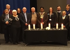 Participants and guests at the Holocaust memorial commemoration at Middleton Arena