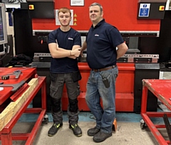 Tony Holden, apprentice mentor, with an apprentice from Rochdale Training