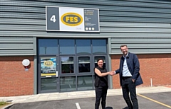 Jonathan Pickles of Nolan Redshaw Lettings Agents on the Scheme welcomes Caren Harvey, MD of Foodservice Equipment Spares to their new unit