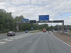 Approaching the J19 exit for Rhodes on the M60 (clockwise)