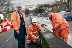 Councillor Shah Wazir (left) with members of the team from BDB Special Projects Ltd on Queen's Park Bridge