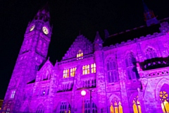 The festival opens in eye-catching style with a bold and colourful light show set to music at Rochdale Town Hall to mark its re-opening