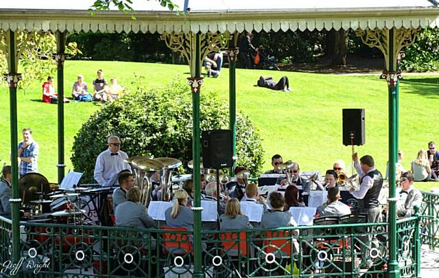Littleborough Band performing in Hare Hill Park