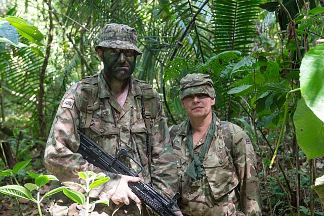 Corporal Robert Haile and Lance Corporal Kim Little in Belize