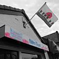The Star Tree Studio is just one of the shops flying the Remembrance Day flag.